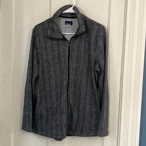 Basic Editions Ladies Large Zip Up Houndstooth Fleece Jacket